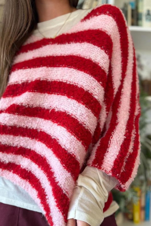 Stripe Boucle Slouch Knit Morello & Rose